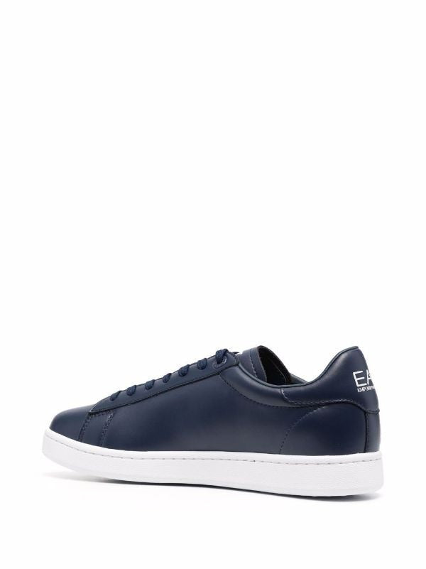 Ea7 Emporio Armani Blue Tennis Dynamic Low-Top Leather Sneakers