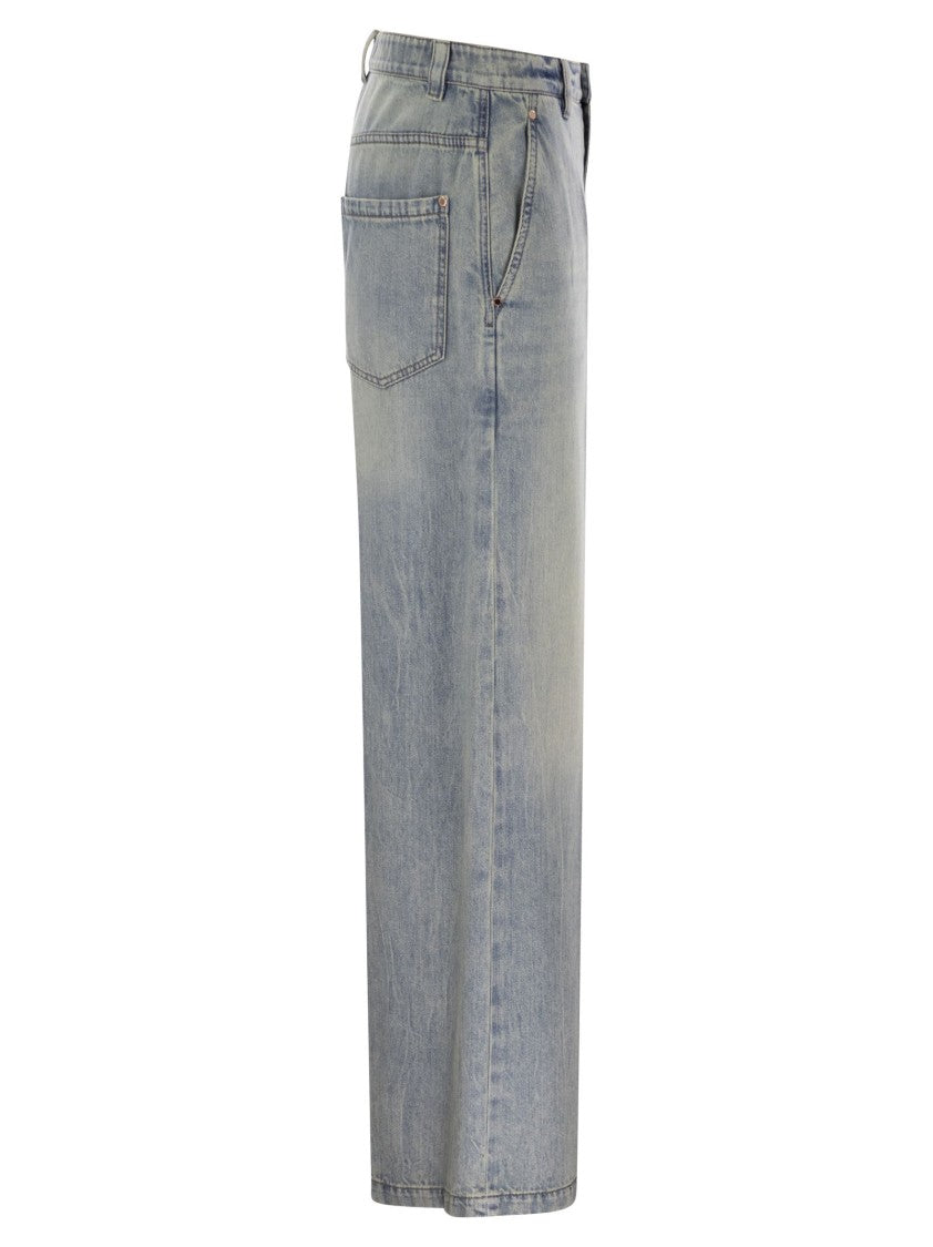 Brunello Cucinelli Soft Denim Low-Slung Trousers