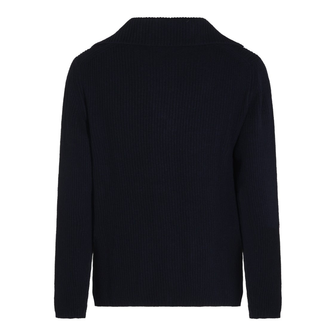 Altea Blazer Collar Ribbed Knit Sweater