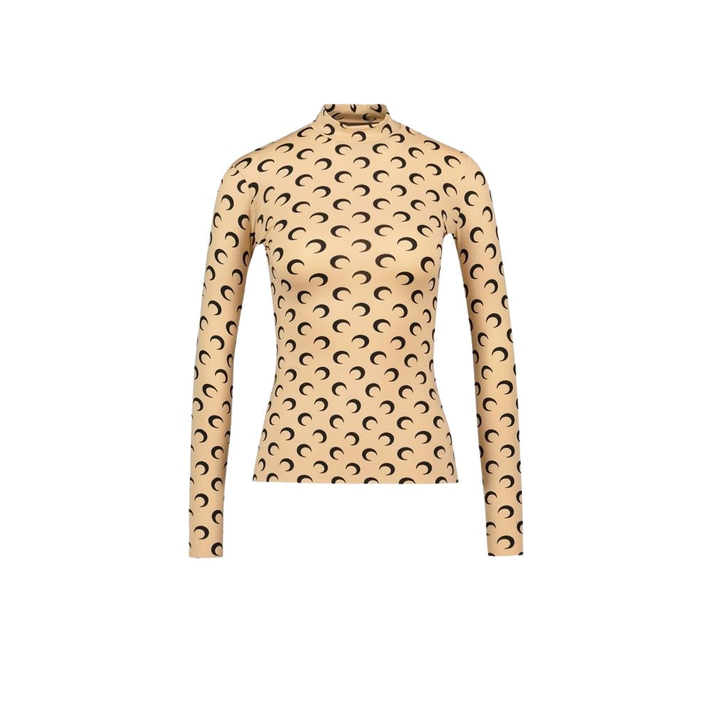 Marine Serre Moon Jersey Second Skin T-Shirt - Synthetic - Beige