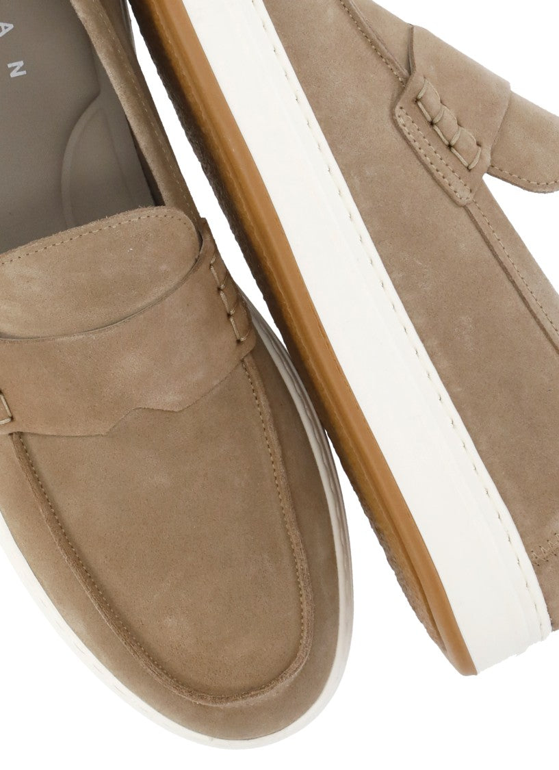 Hogan Beige H-Tv Suede Leather Loafers