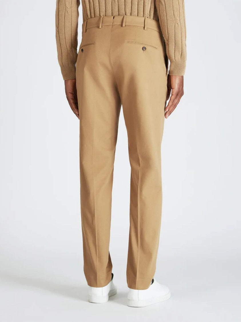 Incotex Tan Straight-Leg Casual Cotton Trousers