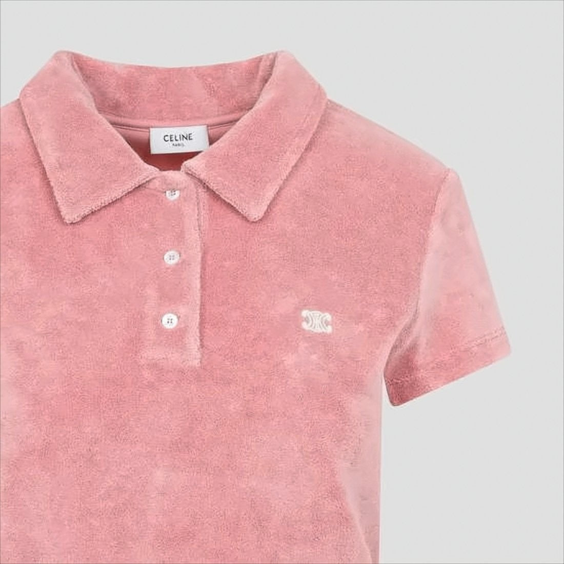 Celine Soft Plush Short-Sleeved Polo Shirt