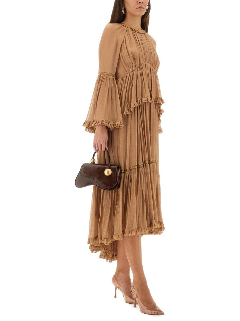 Zimmermann Hypnotic Peplum Ruffle Dress