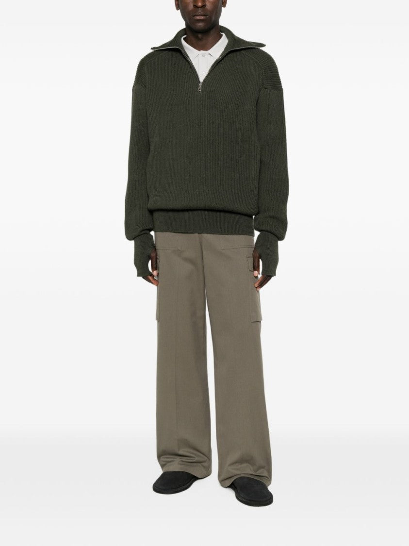 Rier Chunky Half-Zip Ribbed Knit Sweater