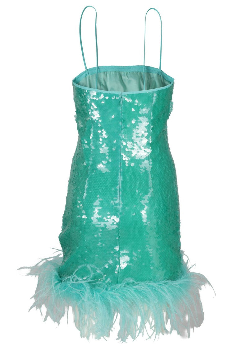 Giuseppe Di Morabito Aqua Green Sequin Mini Dress