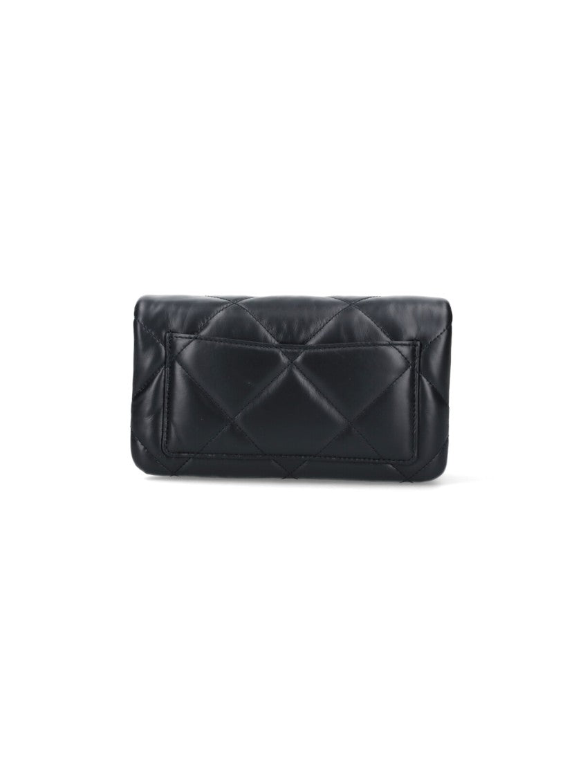 Tory Burch Diamond-Quilted Black Napa Leather Wallet