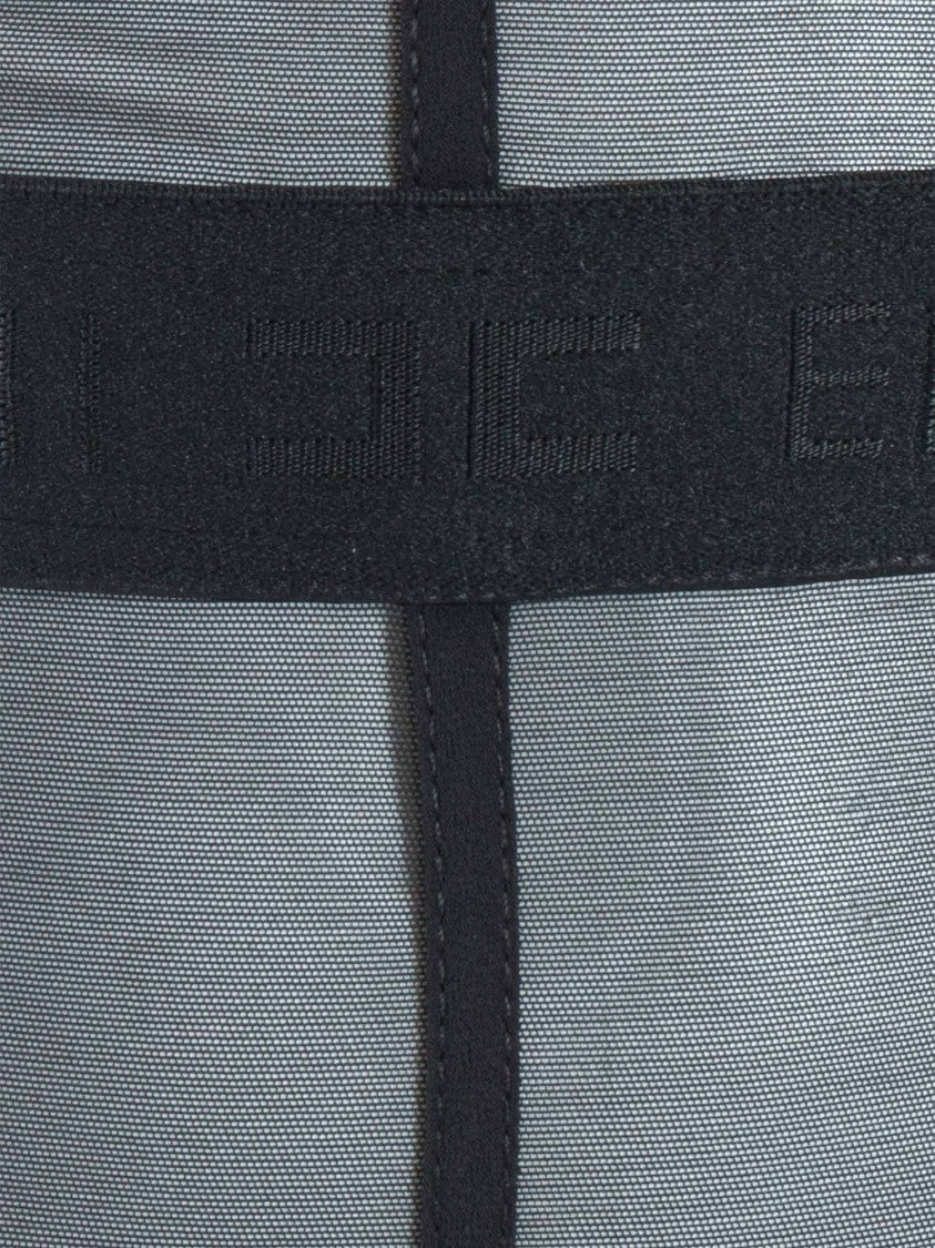 Elisabetta Franchi Black Jumpsuit With Sheer Detailing