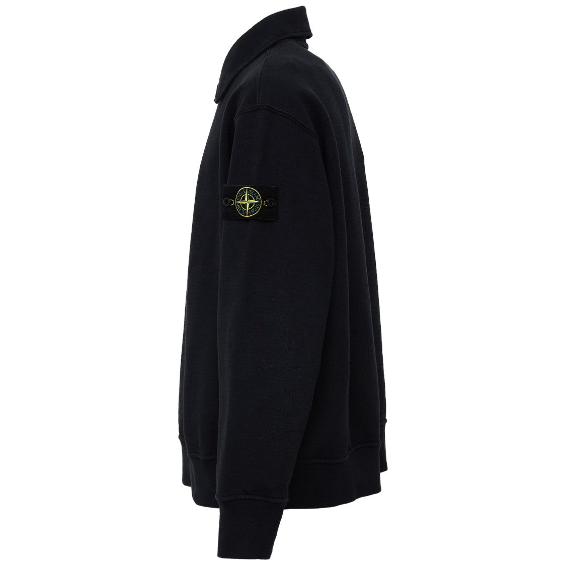 Stone Island Tubular Cotton Fleece Buttoned Neck Sweatshirt