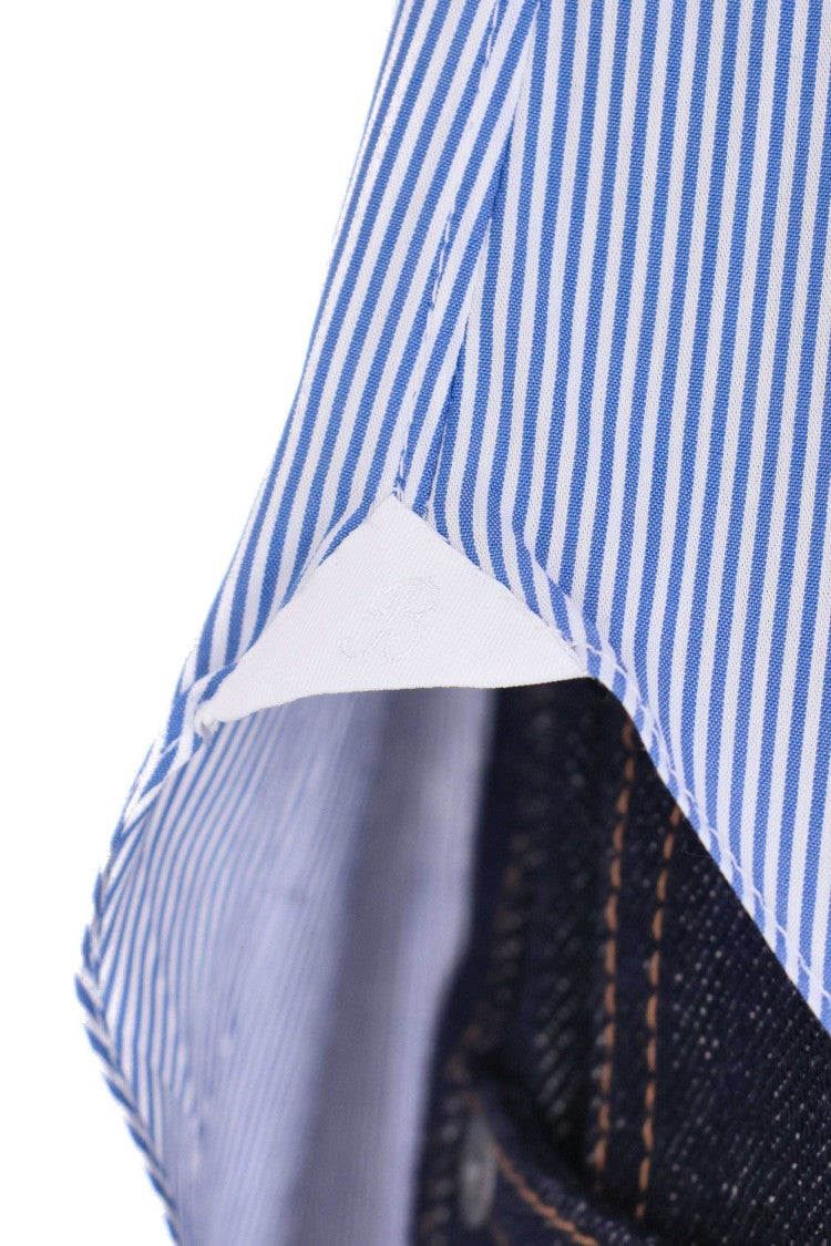 Barba Bacchettata Stretch Poplin Shirt Linea Milano
