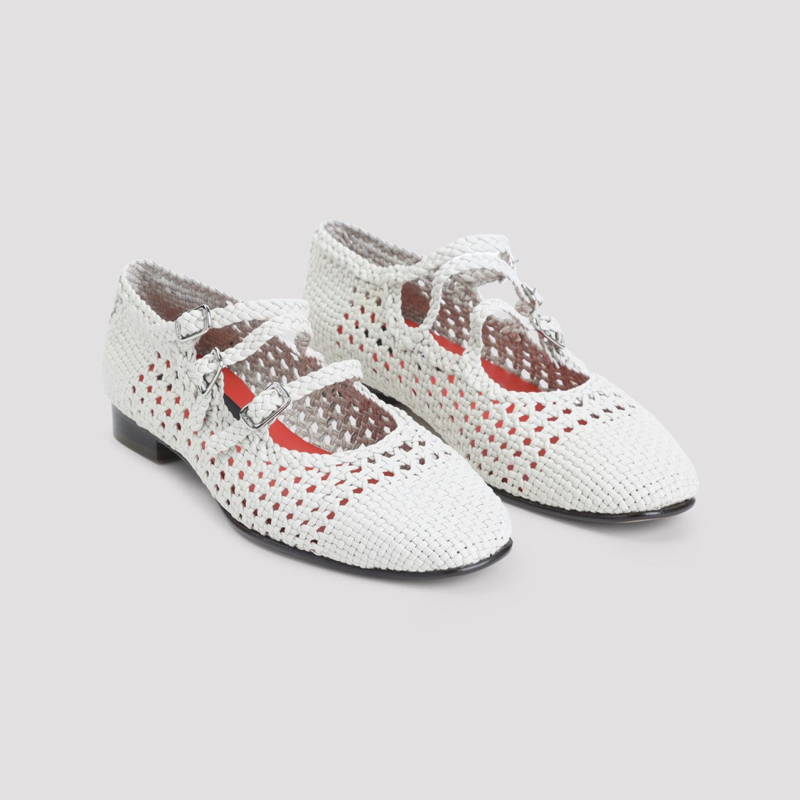 Carel Paris Woven Leather Ballerinas