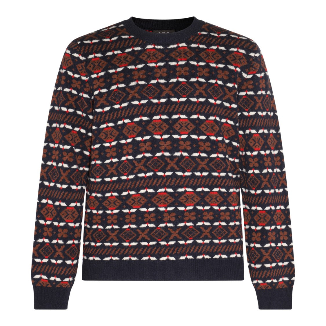 A.P.C. Geometric Pattern Wool Jumper With Ribbed Trims