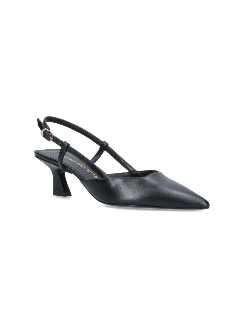 Stuart Weitzman Black Vinnie 50 Calf Leather Pumps