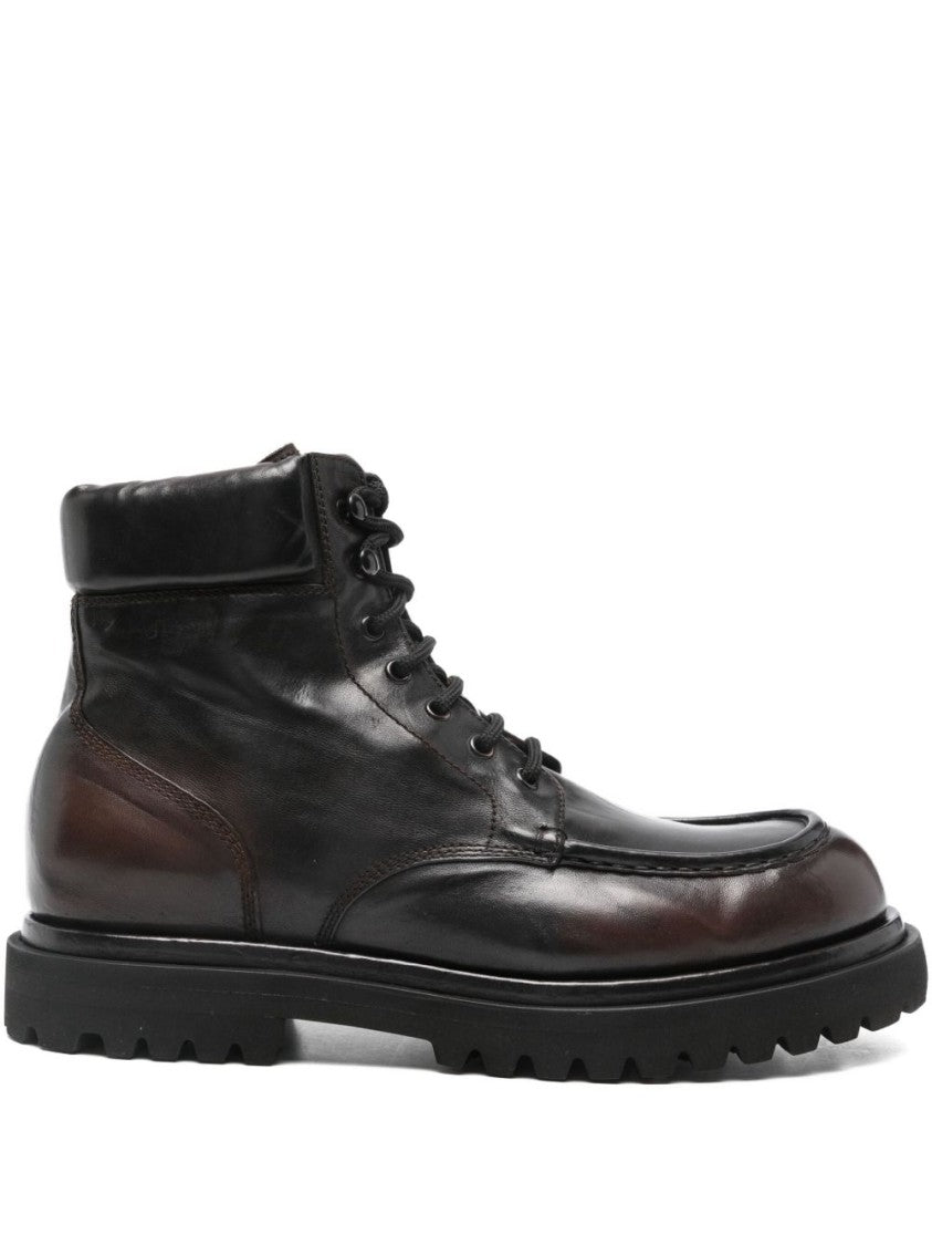 Officine Creative Polished Leather Ankle Boots