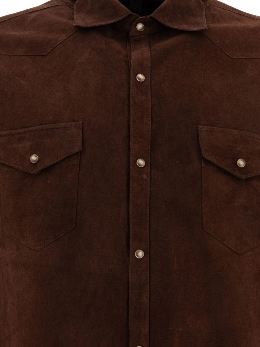 Tagliatore Brown Lamb Leather Jacket