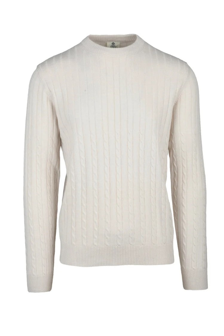 Luigi Borrelli Napoli Textured Cable Knit Pullover Sweater