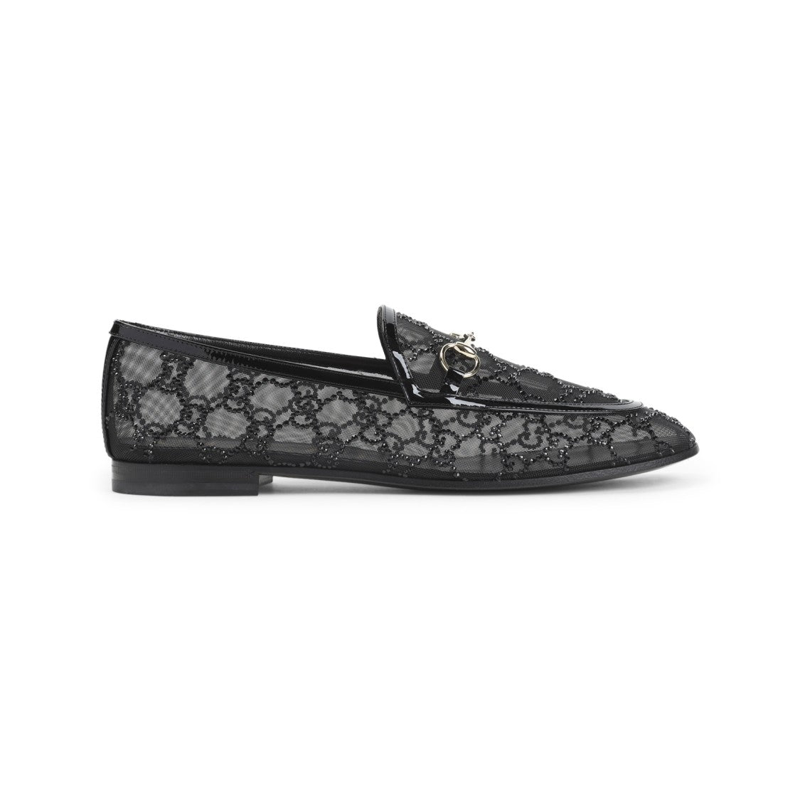 Gucci Transparent Mesh Loafers With Intricate Embroidery And Horsebit Detail