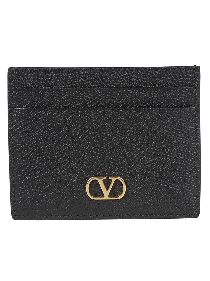 Valentino Garavani Textured Leather Cardholder With Vlogo Signature Detail