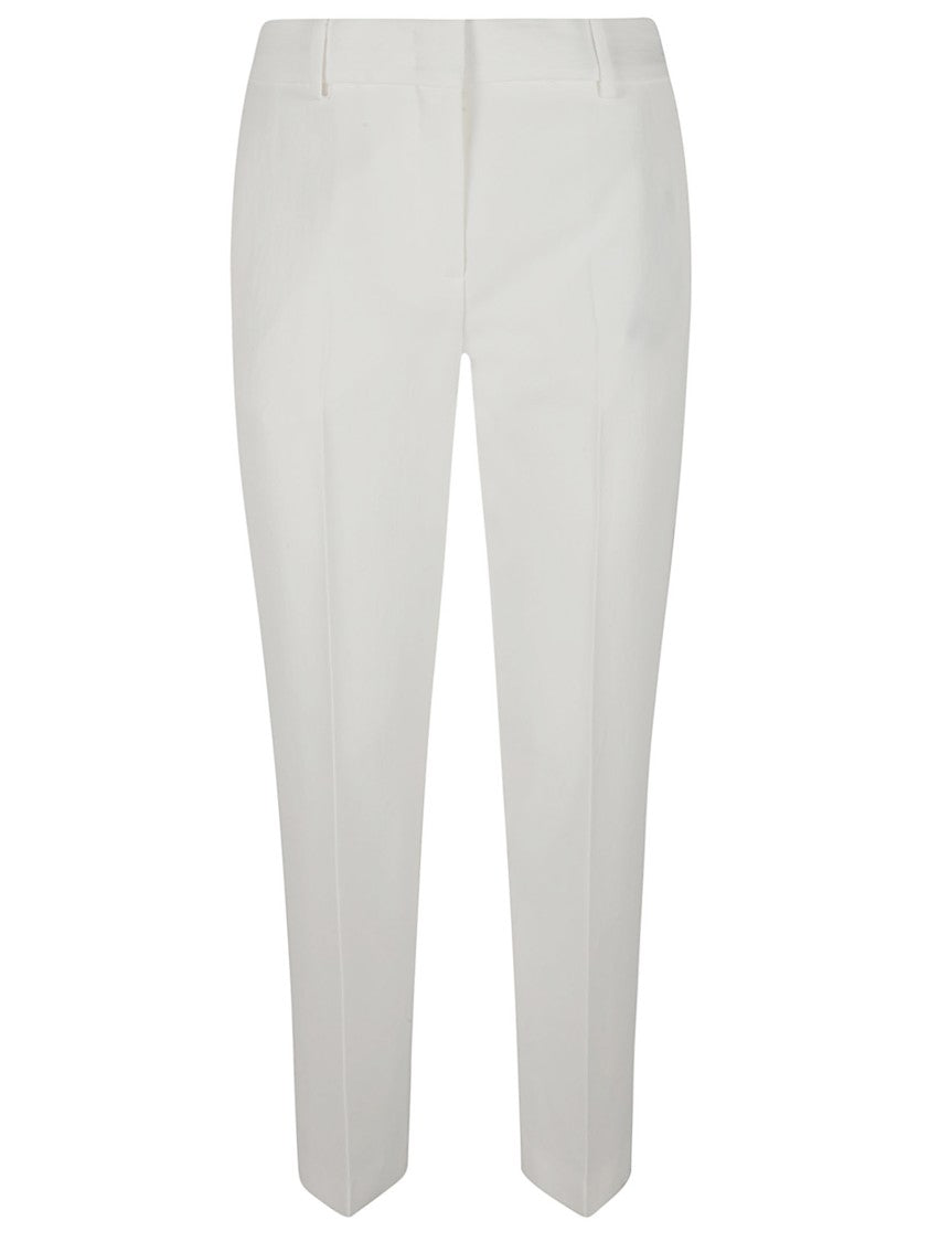 Ermanno Scervino Tailored White Trousers With Structured Waistband