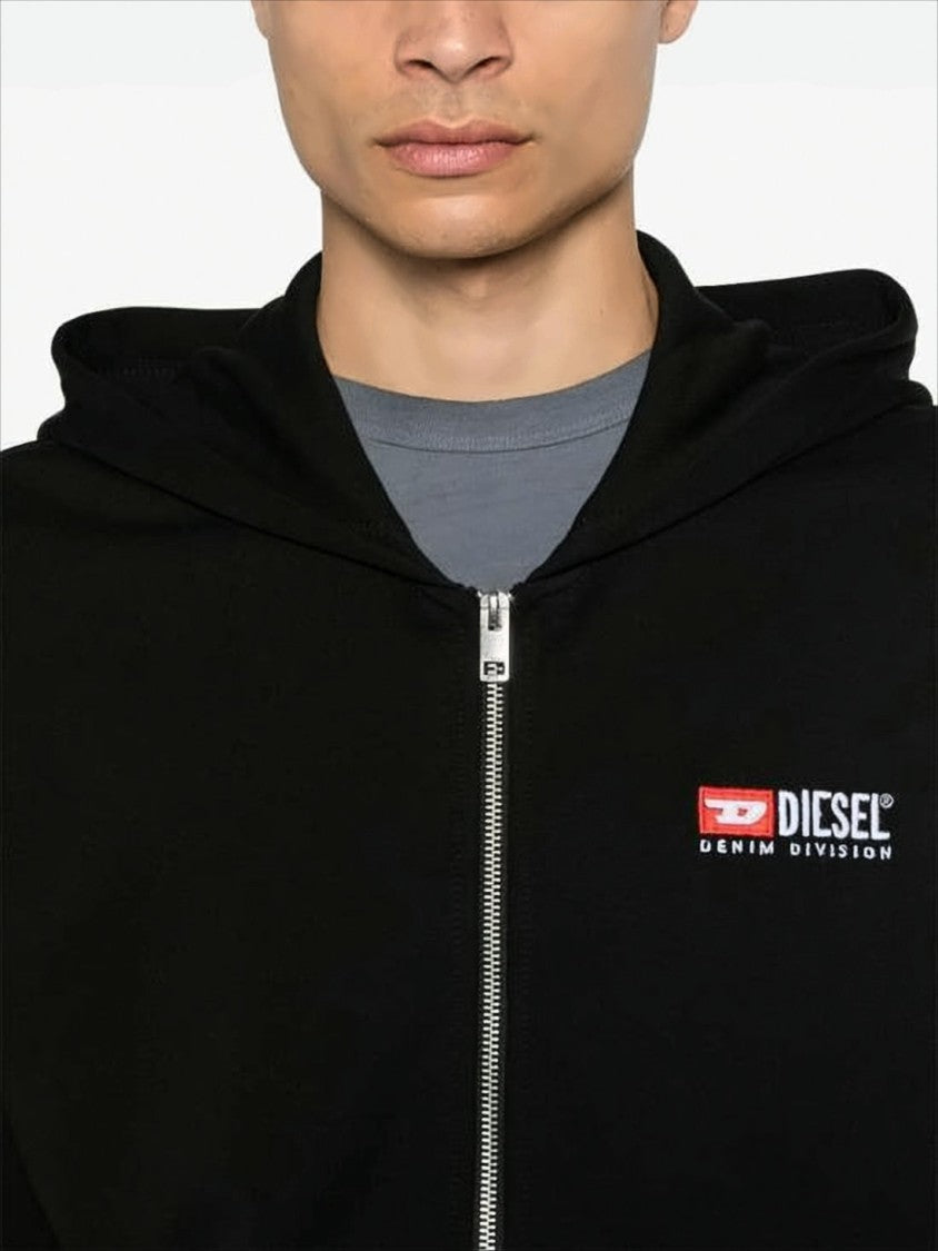 Diesel Relaxed Fit Black Zip-Up Hoodie