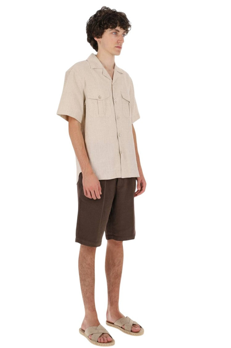 Eleventy Bowling Collar Viscose-Blend Shirt
