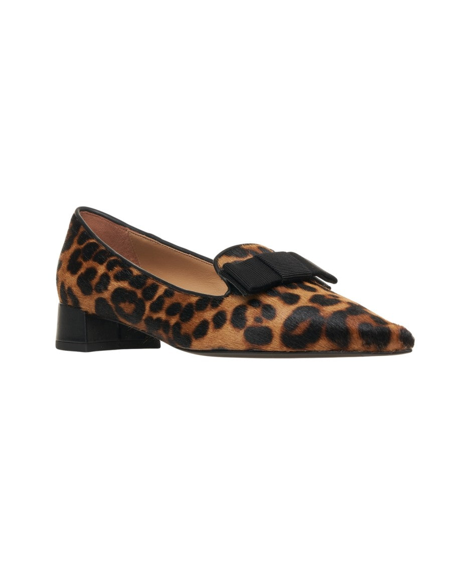 Gender Animal Print Calf Hair Pumps With Bow Detail