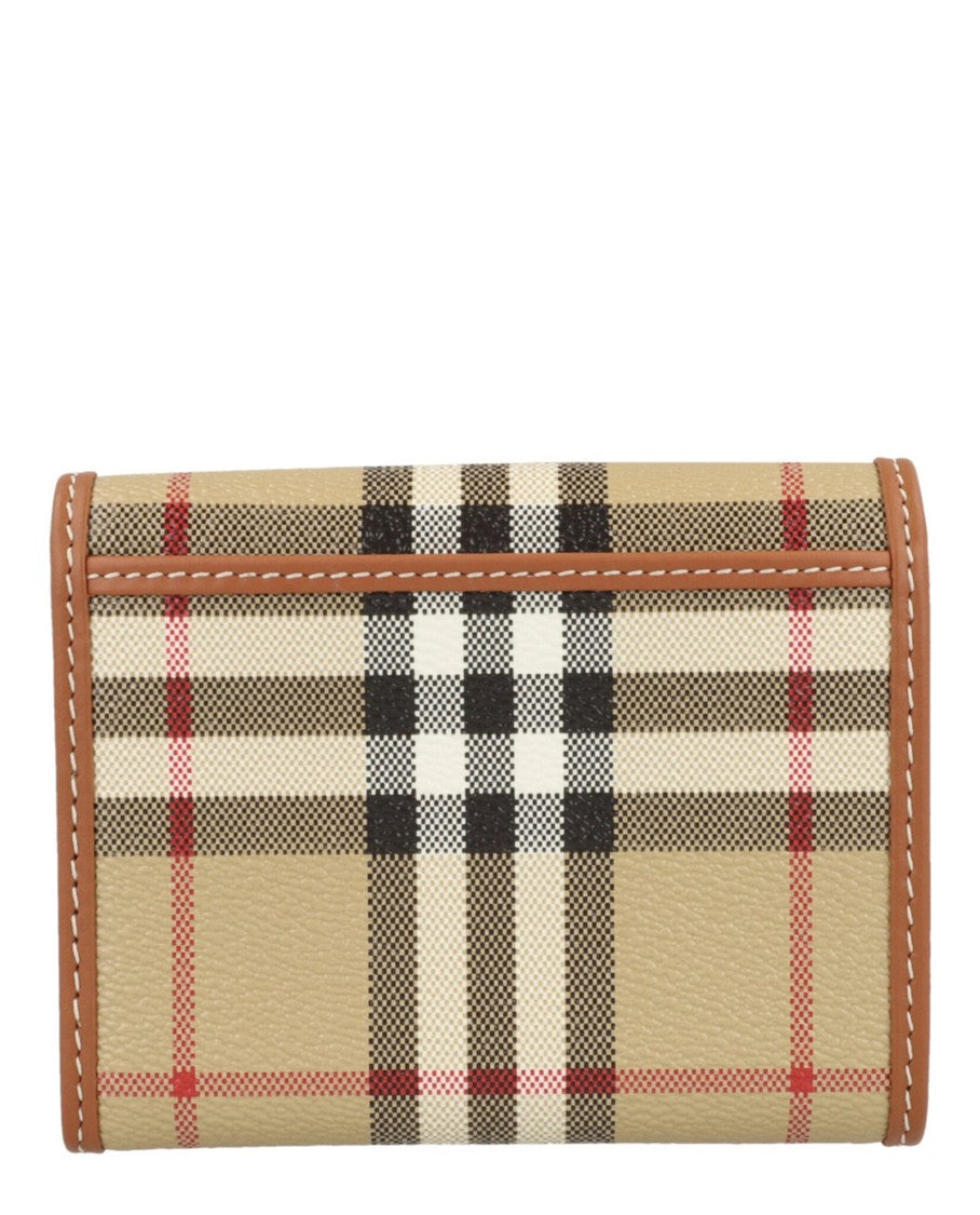 Burberry Lancaster Check Trifold Wallet With Gold-Tone Hardware