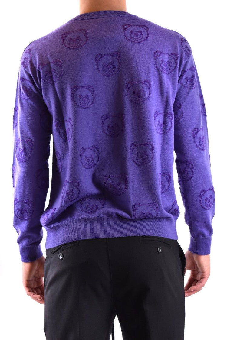 Moschino Multicolor Viscose Knitwear With Bear Pattern