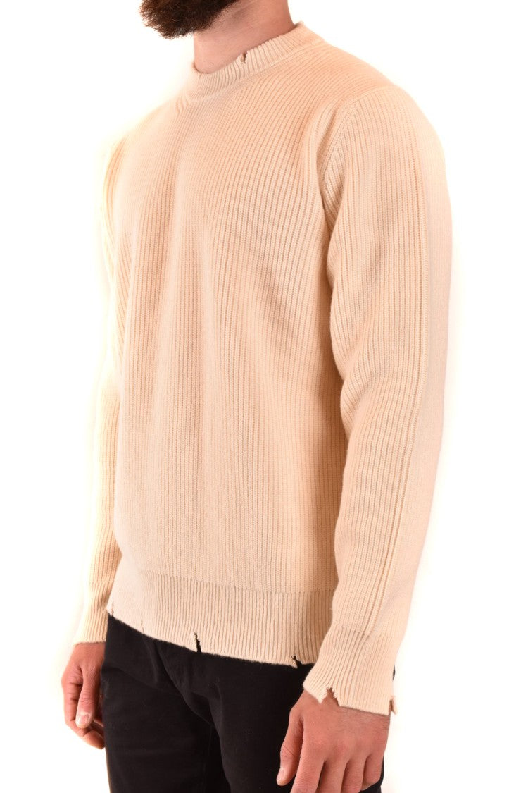 Laneus Milk-Colored Merino And Cashmere Knit Sweater