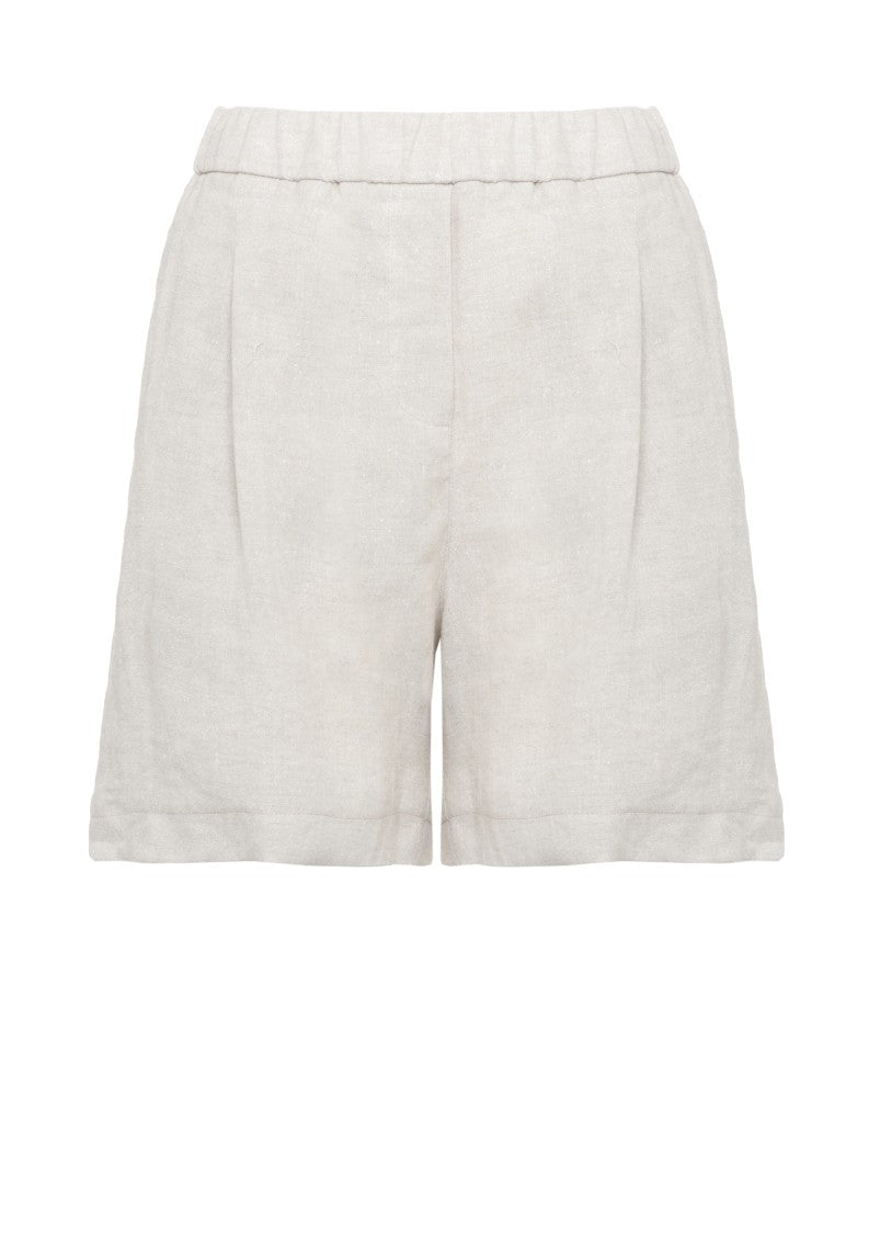 Panicale Ivory Linen Bermuda Shorts
