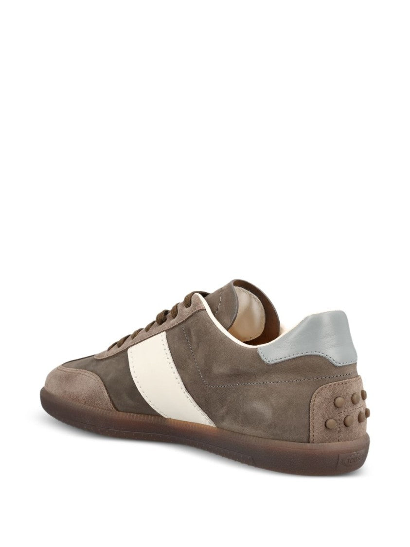 Tod's Brown Suede Rubber Stud Detail Sneakers