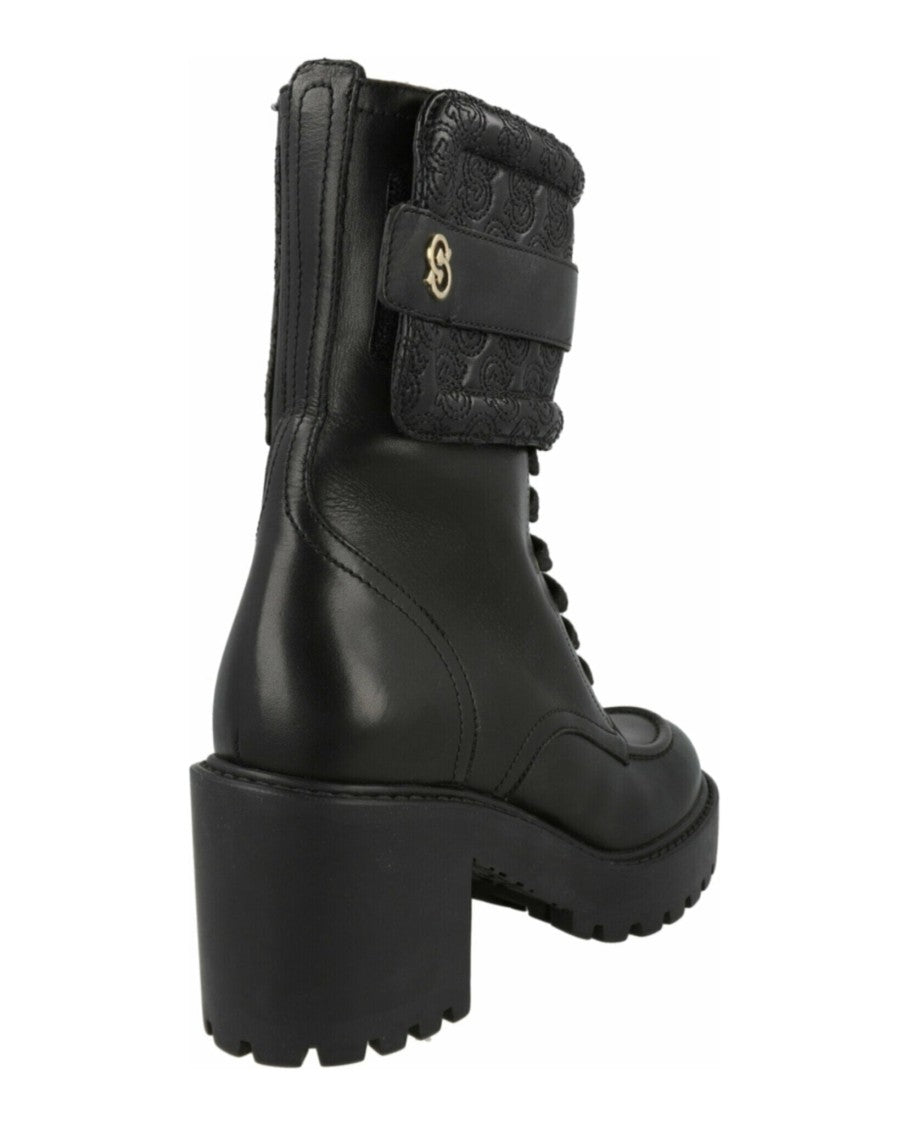 Ferragamo Shiraz Leather Combat Boots