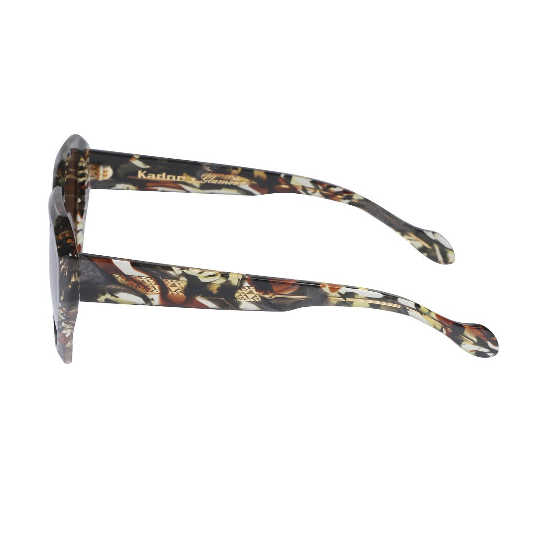 Kador Marilyn/K-S Oversized Geometric Frame Sunglasses With Multicolored Tortoiseshell Pattern