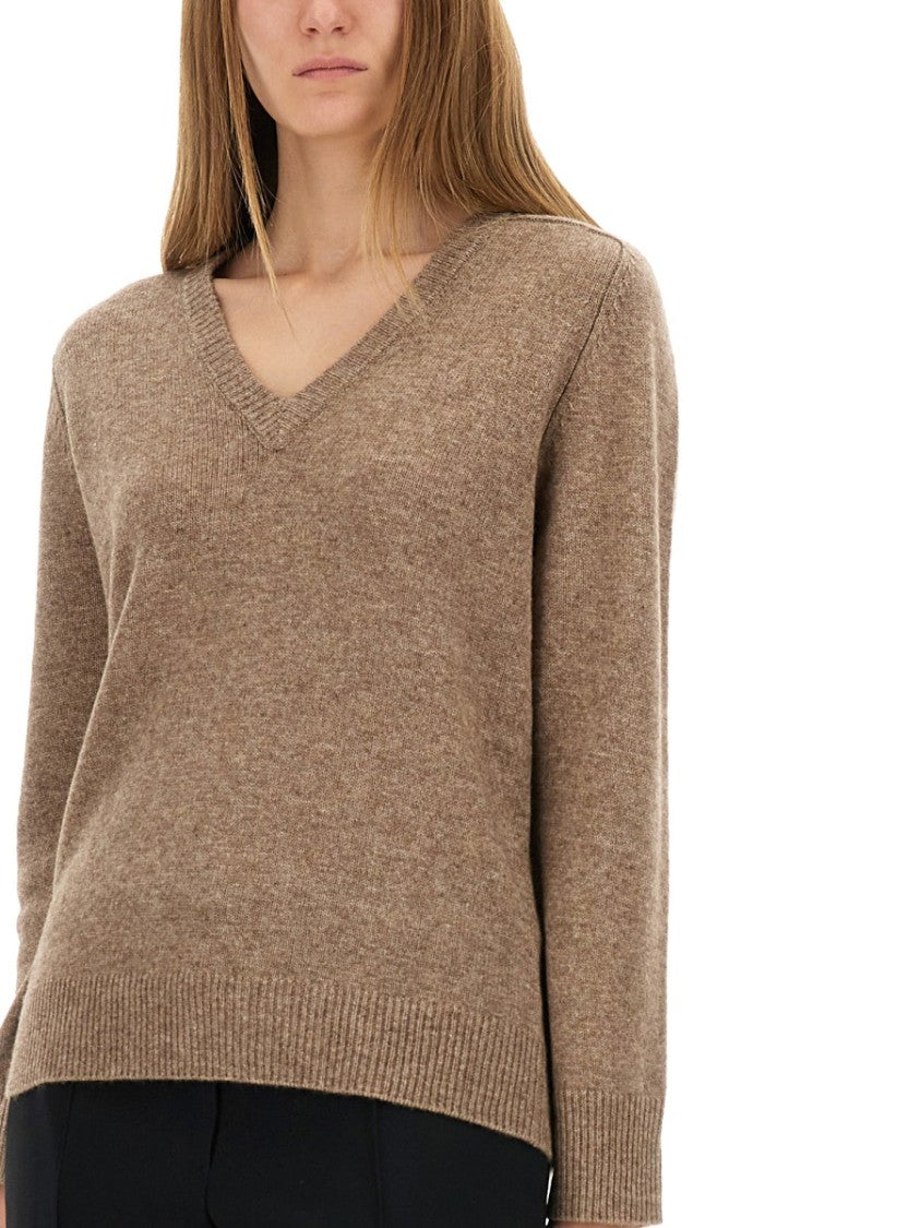 Aspesi Relaxed Fit Wool Blend Sweater With V-Neckline