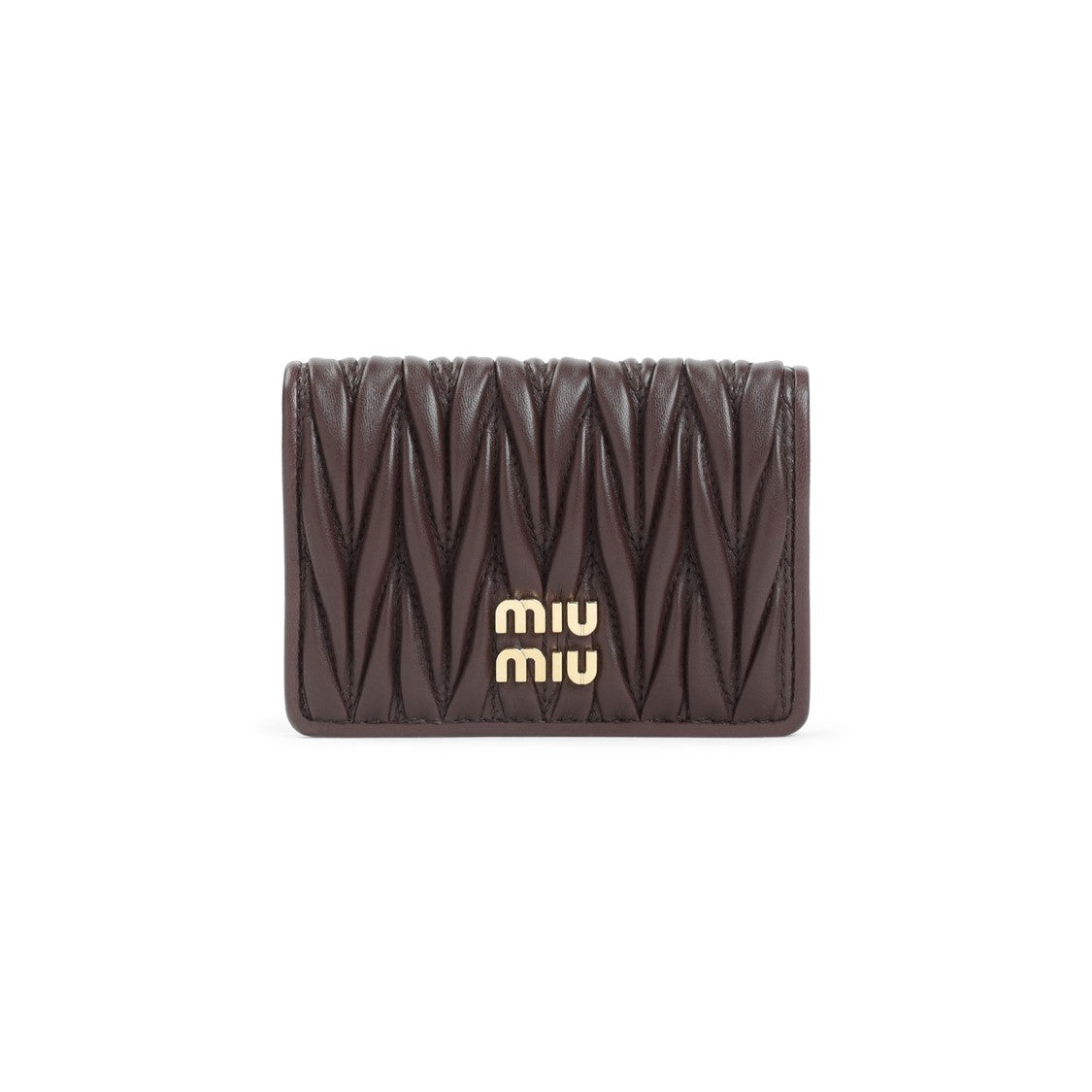 Miu Miu Brown Lamb Leather Card Case
