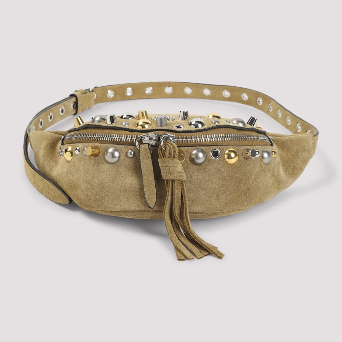 Valentino Garavani Nellcote Beige Suede Leather Belt Bag