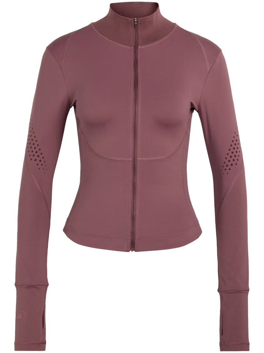 Adidas By Stella Mccartney Burgundy Fitted High-Collar Sweater