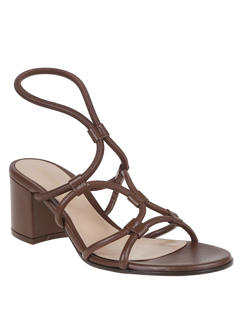Gianvito Rossi Leather Sandal With Intricate Straps