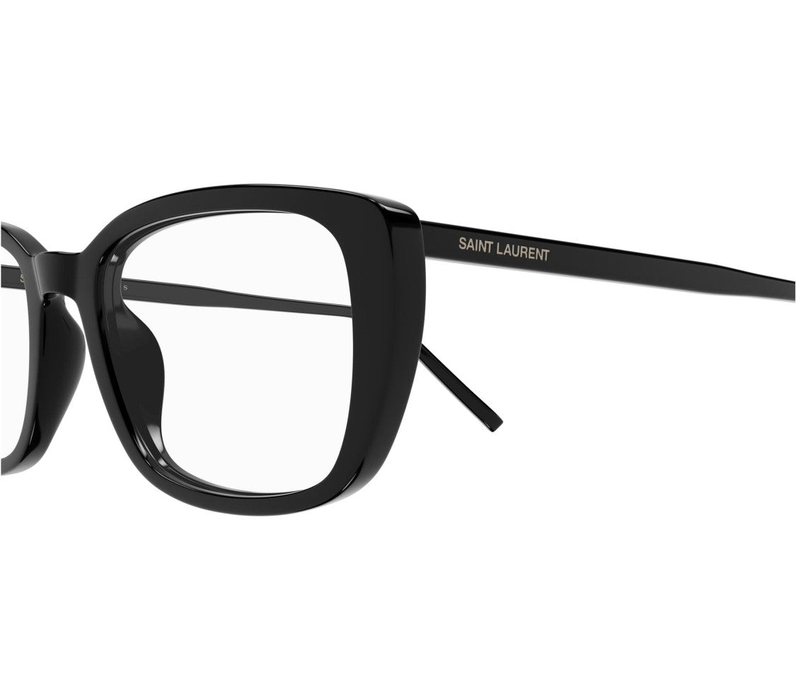 Saint Laurent Black Bold Oversized Square Acetate Eyeglasses