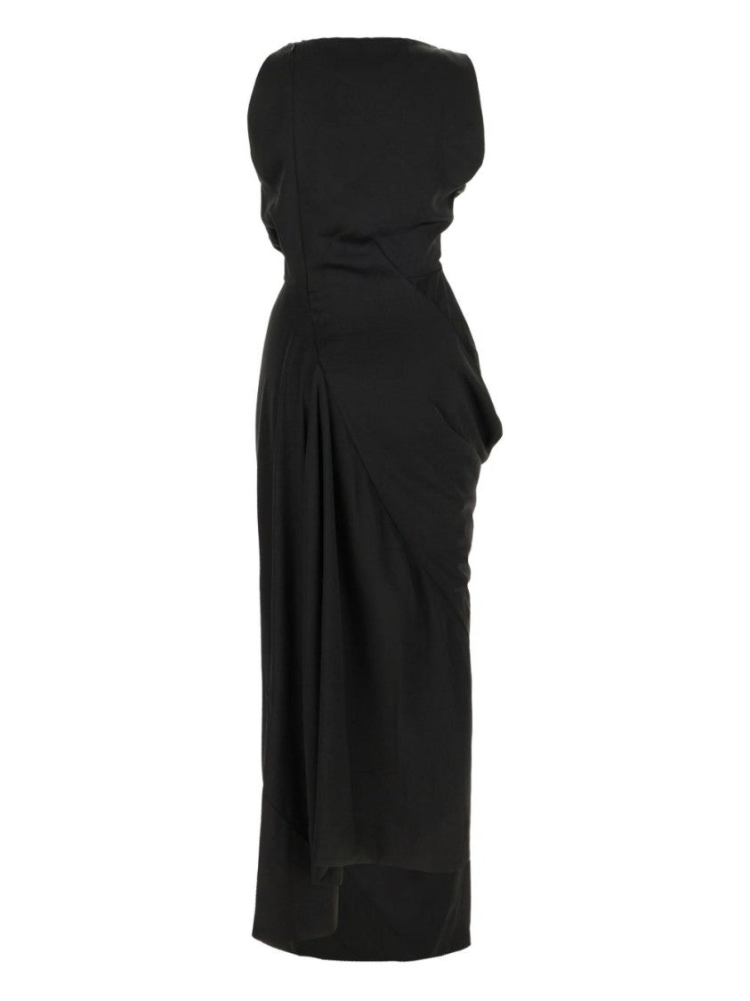 Vivienne Westwood Asymmetrically Draped Black Midi Dress