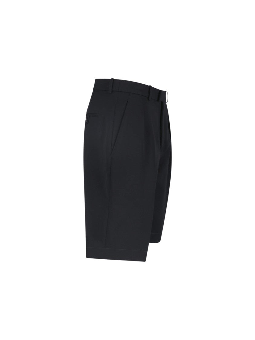 Saint Laurent Black Wool Tailored Shorts