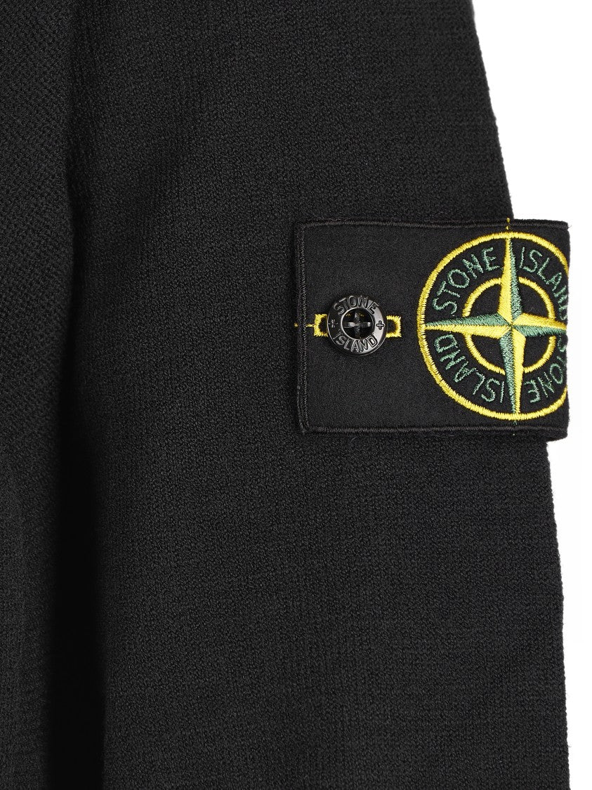 Stone Island Full Zip High Collar Knit Sweater