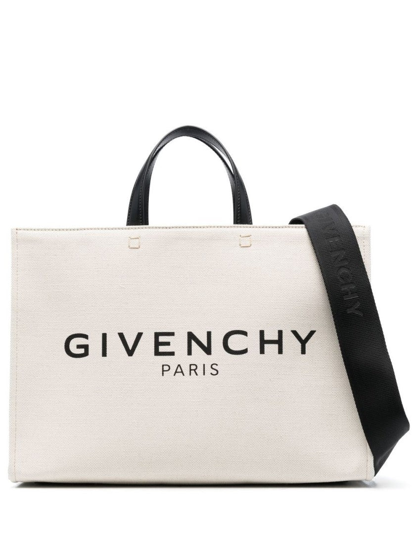 Givenchy Beige Cotton And Linen Canvas Tote Bag
