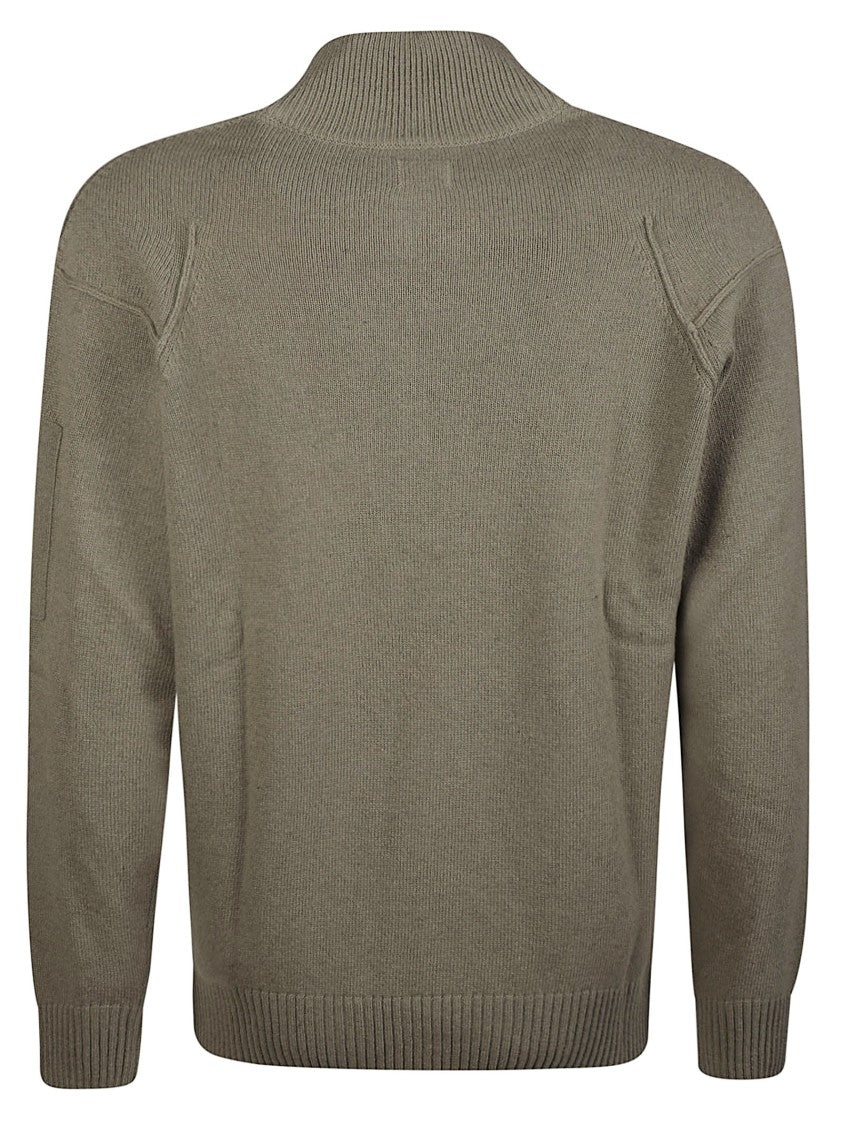 C.P. Company Grs Half-Zip Ribbed Wool-Blend Sweater