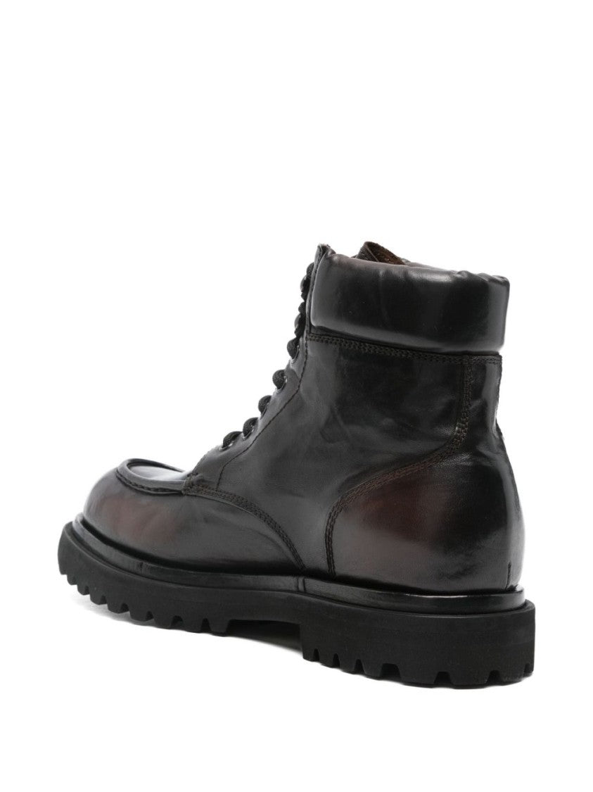 Officine Creative Polished Leather Ankle Boots