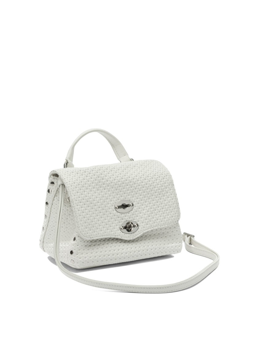 Zanellato Textured Leather Structured Handbag With Silver-Tone Twist-Lock Clasp