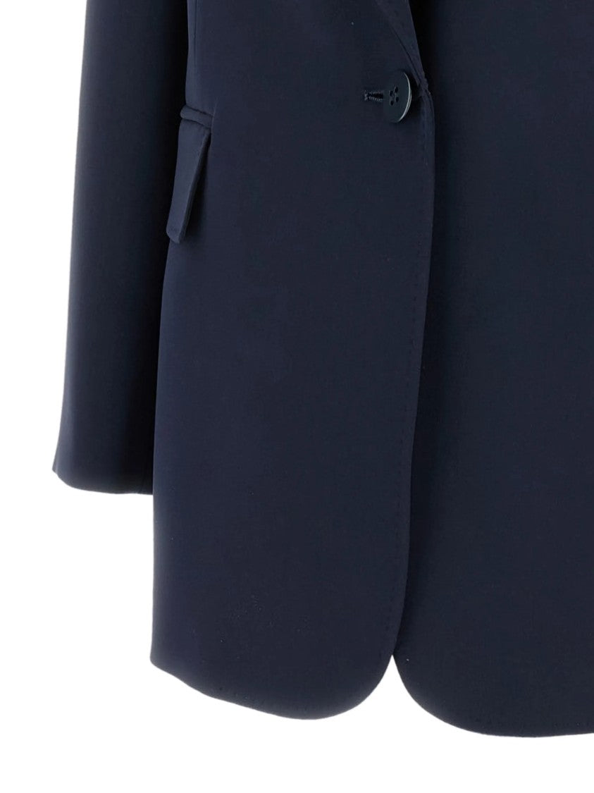 Max Mara Navy Bosco Structured Fabric Blazer