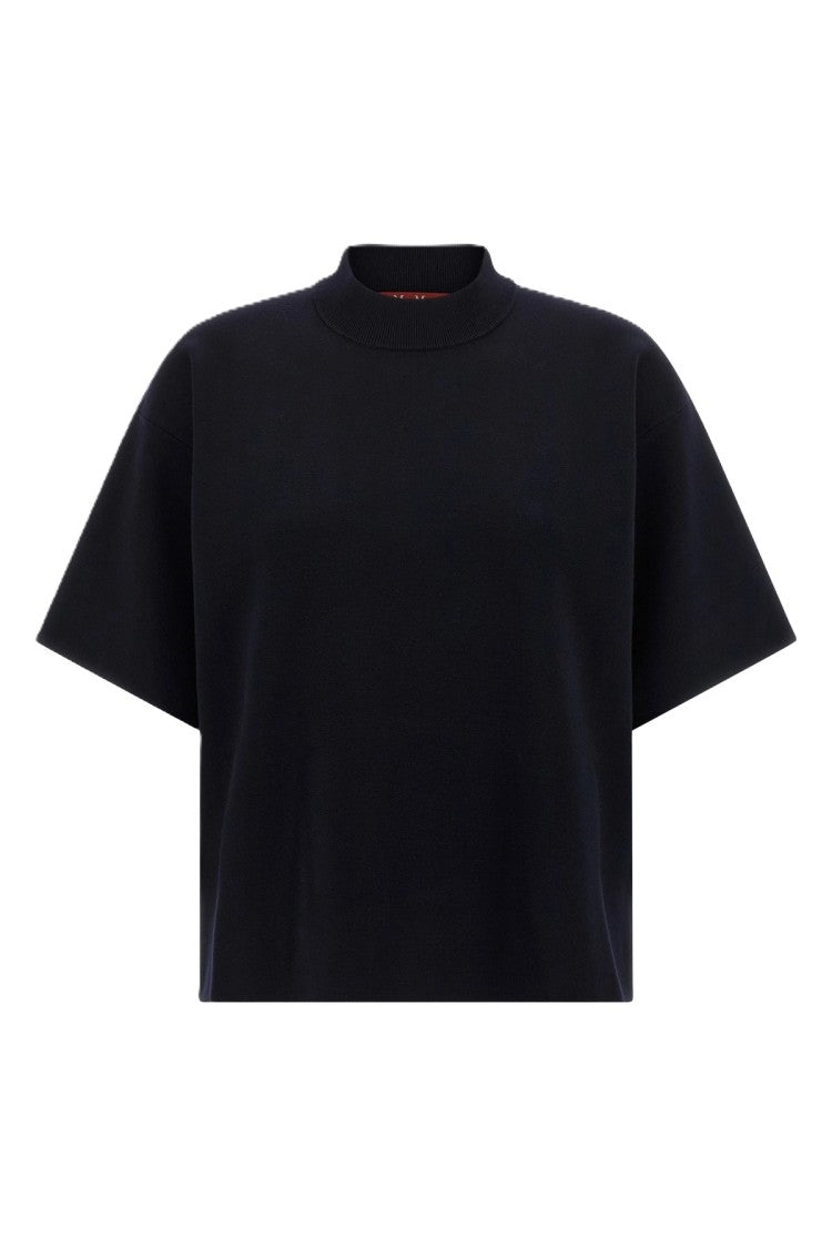 Max Mara Boxy Cropped Top With Ribbed Neckline