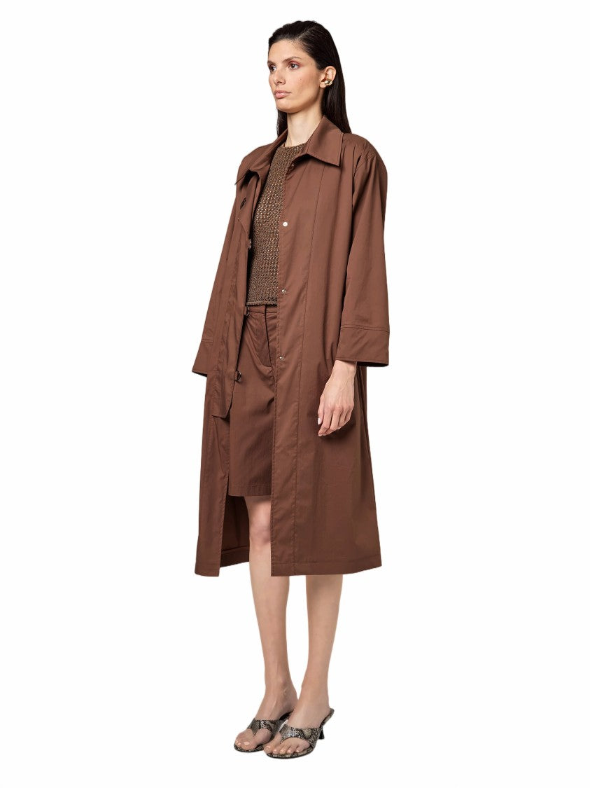 Alpha Studio Cotton-Blend Mid-Length Trench Coat