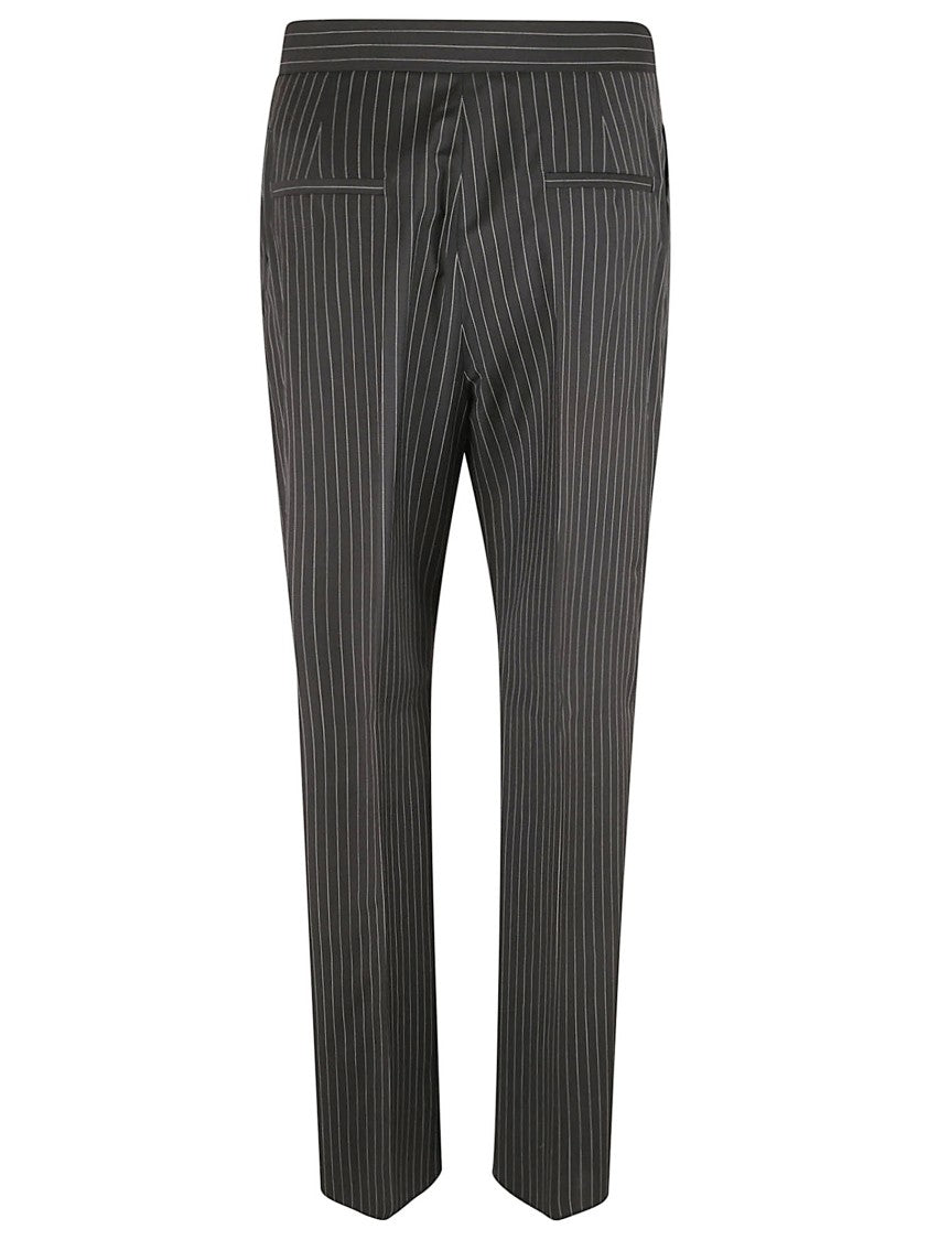 Max Mara Classic Straight-Leg Trousers With Vertical Pinstripes